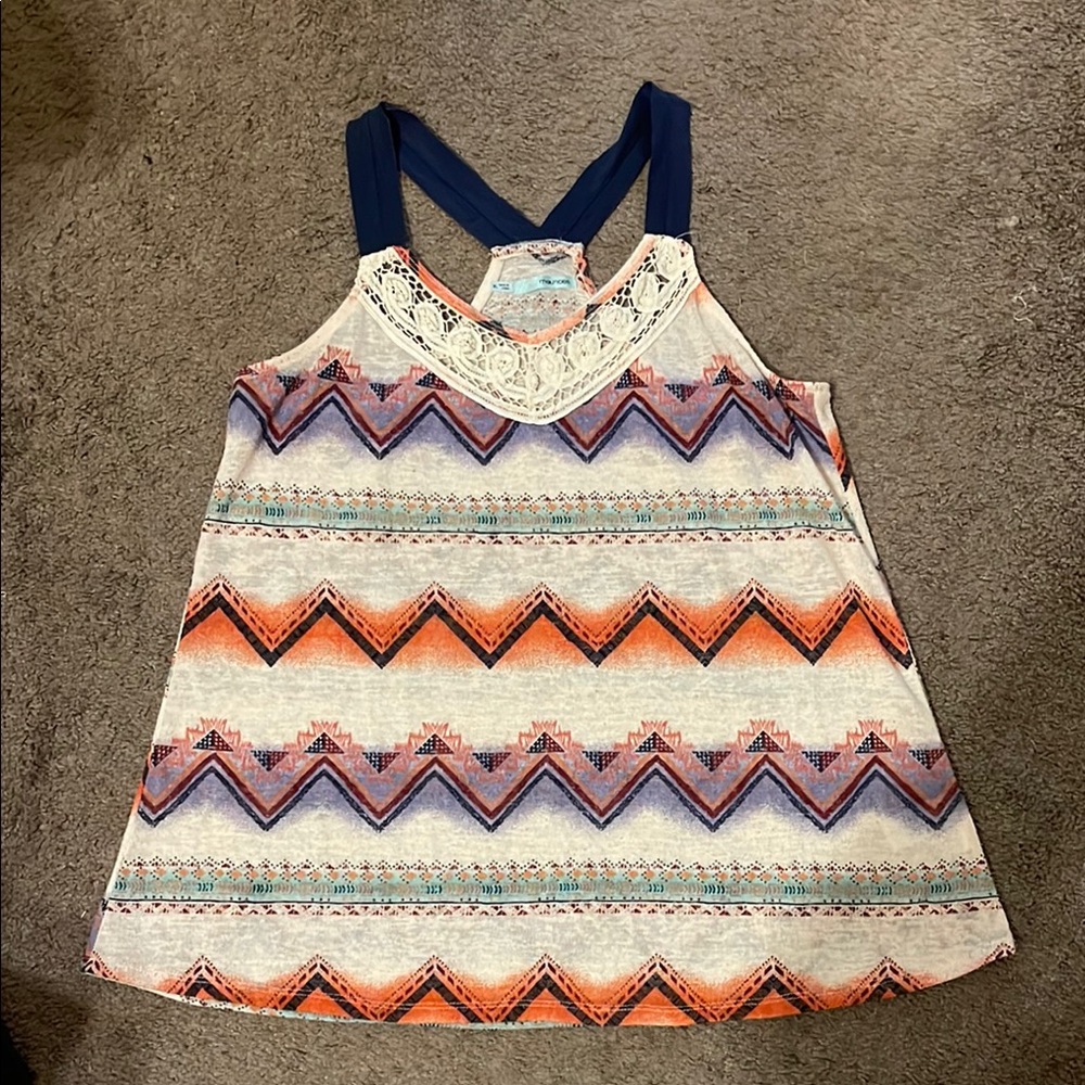 Maurices Multicolor Patterned Tank Top
